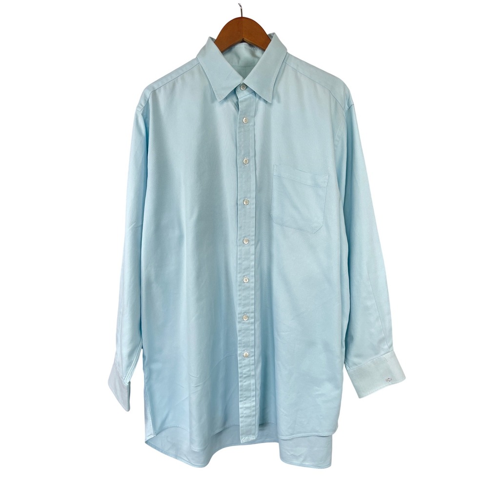 Robert Talbott Bespoke Button Down Custom Shirt XL/XXL  Blue Monogram Luxury